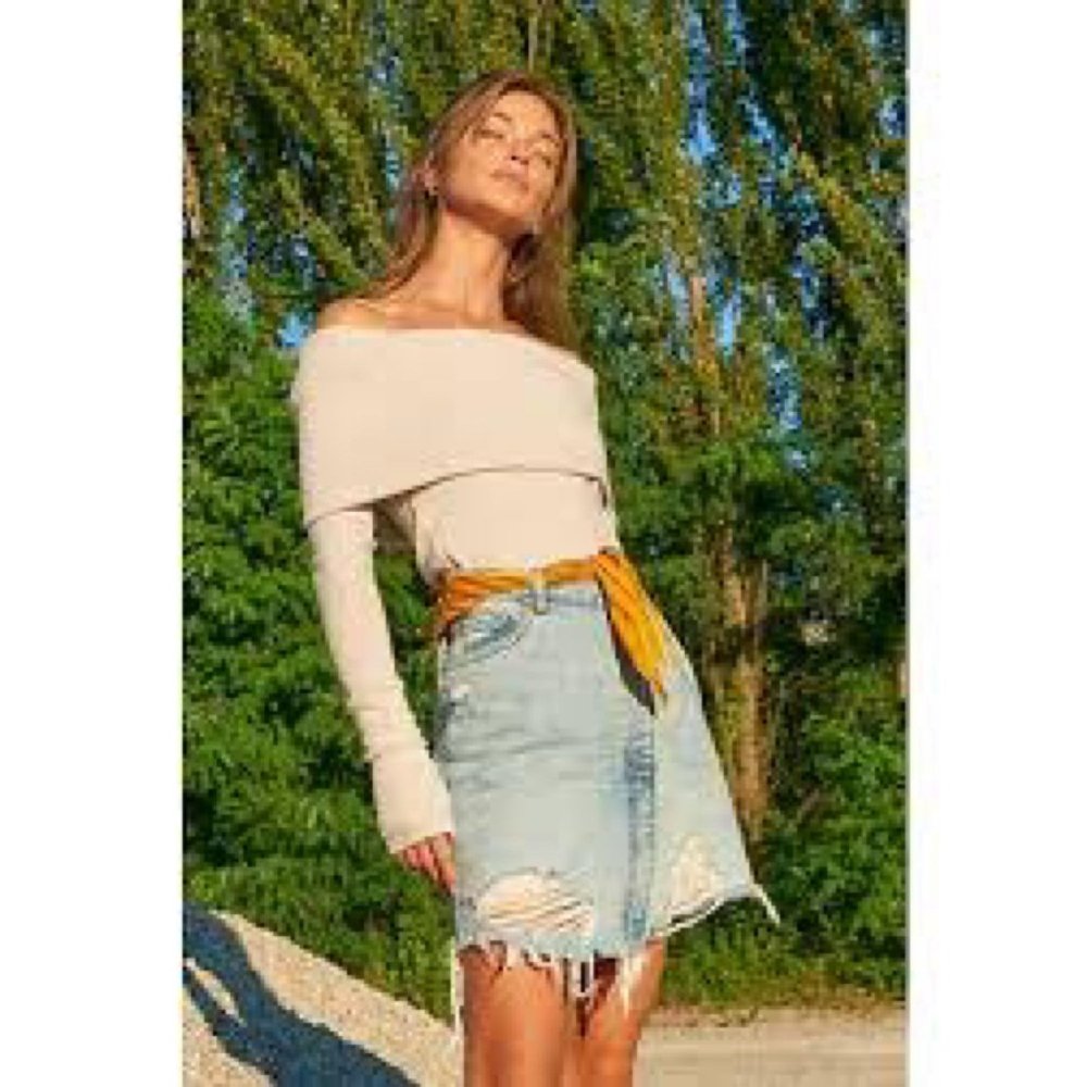 SOLD NWT Free People Parker Wrap Skirt in Surf’s Up 24 - Picture 2 of 12